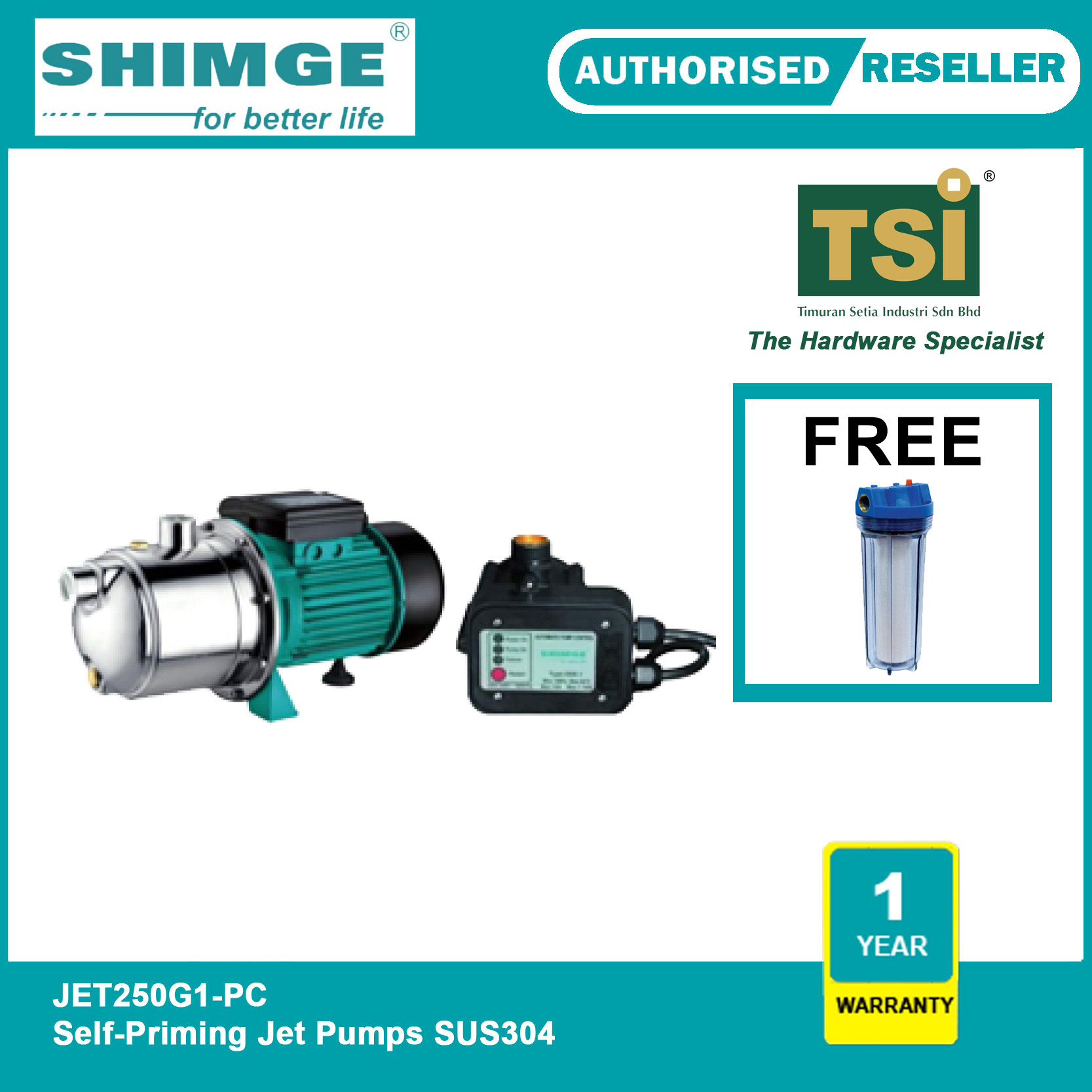 SHIMGE Self Priming Jet Pumps SUS304 JET250GIPC
