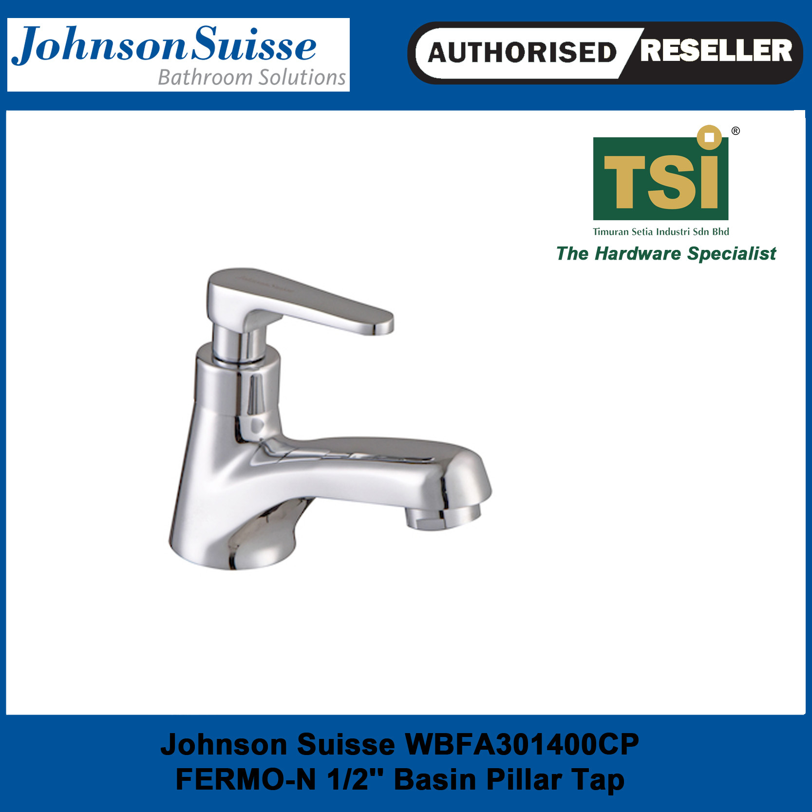 Johnson Suisse WBFA301400CP FERMON 1/2'' Basin Pillar Tap