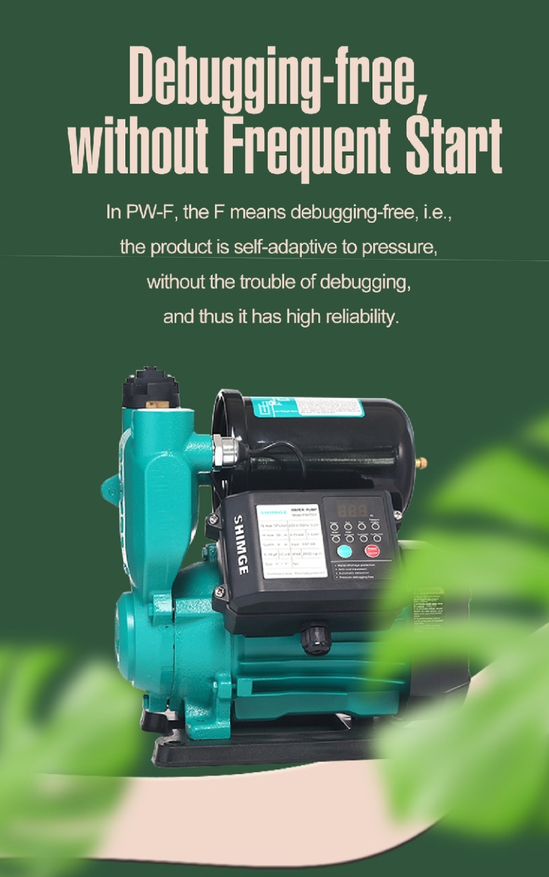 SHIMGE PWF Surface Booster Pumps, Automatic Stop & Run PW125F