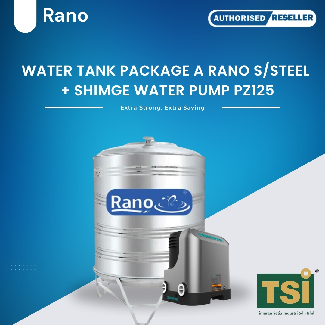 WATER TANK PACKAGE A RANO S/STEEL 500L + SHIMGE WATER PUMP PZ125